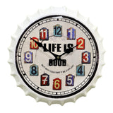 Life is Good - Aluminium Bottle Cap Wall Clock (Multicolor)