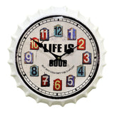 Life is Good - Aluminium Bottle Cap Wall Clock (Multicolor)