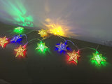 Star Metal Light String with 10 Bronze Stars & Multicolor LED Lights (1.3 m)