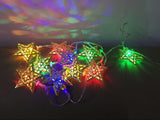 Star Metal Light String with 10 Bronze Stars & Multicolor LED Lights (1.3 m)