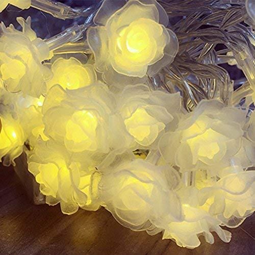Pvc Light Rope Flowers Flowers PE Light String with 20 White Flowers & Multicolor LED Lights ...