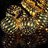 Morrocan Balls Metal Light String with 10 Golden Ball & White LED Lights (1.3 m)