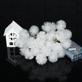 Pom Pom PE Light String with 20 White PomPoms & Multicolor LED Lights (2.25 m)