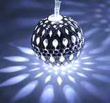 Morrocan Balls Metal Light String with 10 Silver Ball & White LED Lights (1.3 m)