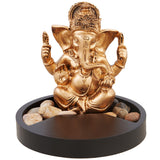 Lord Ganesha with Candle Holder on Wooden Tray Gift Set