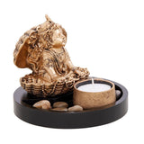 Decorative Bal Laddu Gopal with Candle Holder on Wooden Tray Gift Set