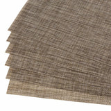 Malakos Checkered 6 Washable Table Mat Set (Dual Tone - Ash Gray)