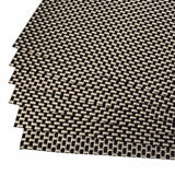 Malakos Checkered 6 Washable Table Mat Set (Black & Light Silver)