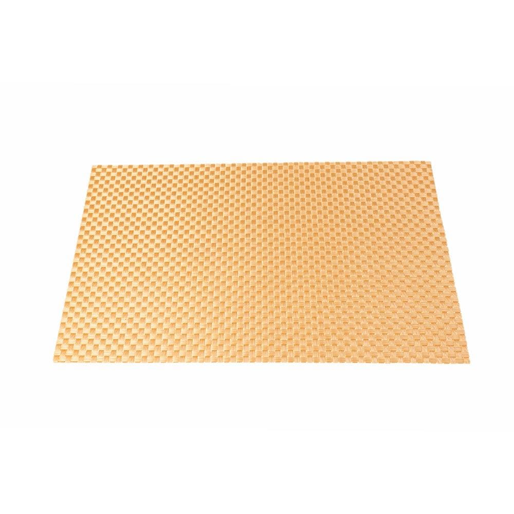 Malakos Checkered 6 Washable Table Mat Set (Gold)