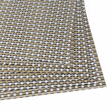 Malakos Checkered 6 Washable Table Mat Set (Gold, Silver & Black)