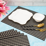 Malakos Checkered 6 Washable Table Mat Set (Gray & Black)