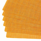 Malakos Checkered 6 Washable Table Mat Set (Dual Tone - Orange)