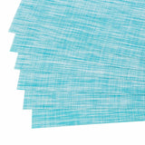 Malakos Checkered 6 Washable Table Mat Set (Dual Tone - Sky Blue)