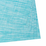 Malakos Checkered 6 Washable Table Mat Set (Dual Tone - Sky Blue)