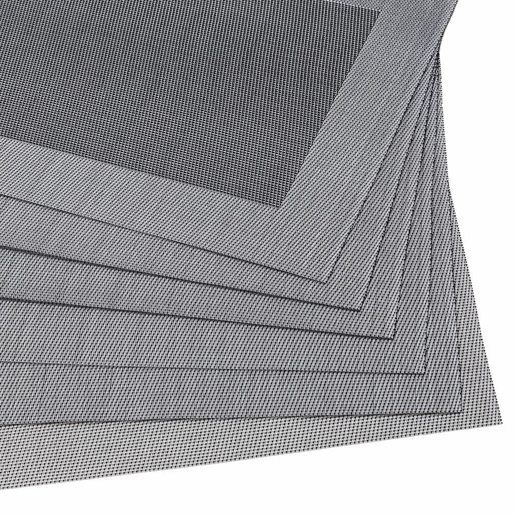 Malakos Concentrix 6 Washable Table Mat Set (Fossil Gray & Silver)