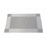 Malakos Diagonal Squares 6 Washable Table Mat Set (Black & Silver)