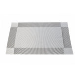 Malakos Diagonal Squares 6 Washable Table Mat Set (Black & Silver)
