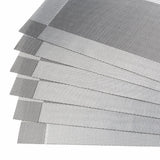 Malakos Diagonal Squares 6 Washable Table Mat Set (Black & Silver)
