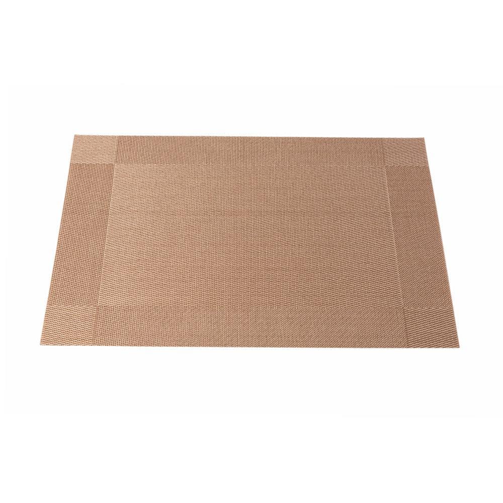 Malakos Diagonal Squares 6 Washable Table Mat Set (Light Brown)