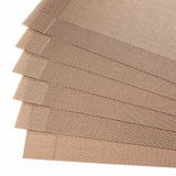 Malakos Diagonal Squares 6 Washable Table Mat Set (Light Brown)