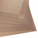 Malakos Diagonal Squares 6 Washable Table Mat Set (Light Brown)