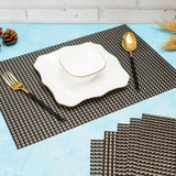 Malakos Elegant 6 Washable Table Mat Set (Black & Silver)