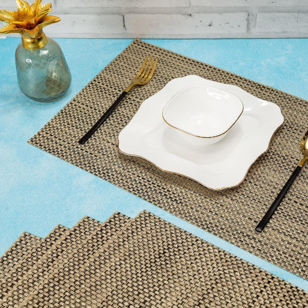 Portable Mat Table Malakos Elegant 6 Washable Table Mat Set (Greige Gray) – EZ Life