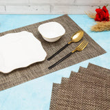 Malakos Elegant 6 Washable Table Mat Set (Light Gray & Brown)