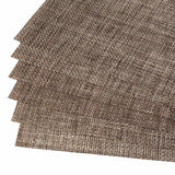 Malakos Elegant 6 Washable Table Mat Set (Light Gray & Brown)