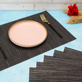 Malakos Overlaps 6 Washable Table Mat Set (Black)