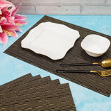 Malakos Overlaps 6 Washable Table Mat Set (Black & Gold)