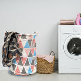 Multicolor Triangles Laundry Basket