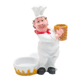 Foodie Chef Figurine Resin Oil & Vinegar Bottles with Toothpick Holder Set (Left)