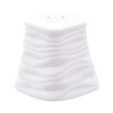 White Ceramic Abstract Oil & Vinegar Dispensers with Salt Pepper Shakers Set