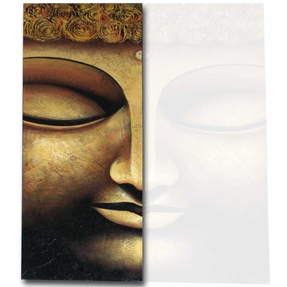 Serene Buddha (Right Side Face) - Oil Painting on Canvas (Hand Painted)