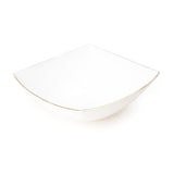 26 Piece Royal Curvy Square Opal White with Gold Lining Dinner Set