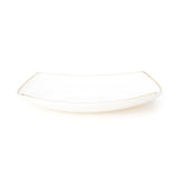 26 Piece Royal Curvy Square Opal White with Gold Lining Dinner Set