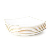 26 Piece Royal Curvy Square Opal White with Gold Lining Dinner Set