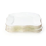 26 Piece Royal Square Opal White with Gold Lining Dinner Set