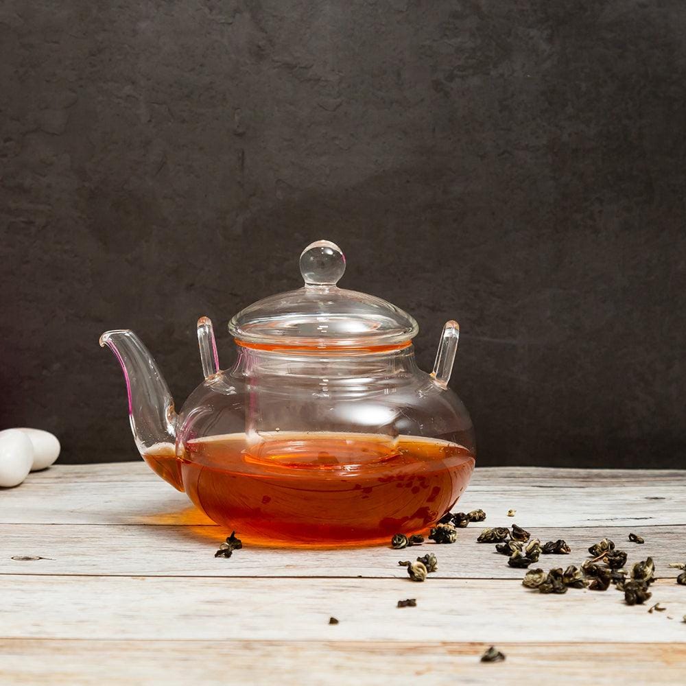Oriental Glass Tea Pot with Bamboo Handle (600 ml) – EZ Life