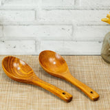 Oval Boat Style Wooden Serving Spoon (Pack of 2)