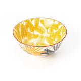 Colorful Palm Leaf Designed Ceramic Serving Bowls (6 Inch - 550 ml) (Pack of 2)