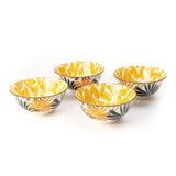 Ceramic Palm Leaf Styled 1 Casserol and 6 Bowls Set