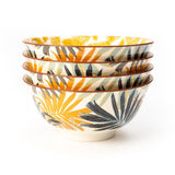 Ceramic Palm Leaf Styled 1 Casserol and 6 Bowls Set