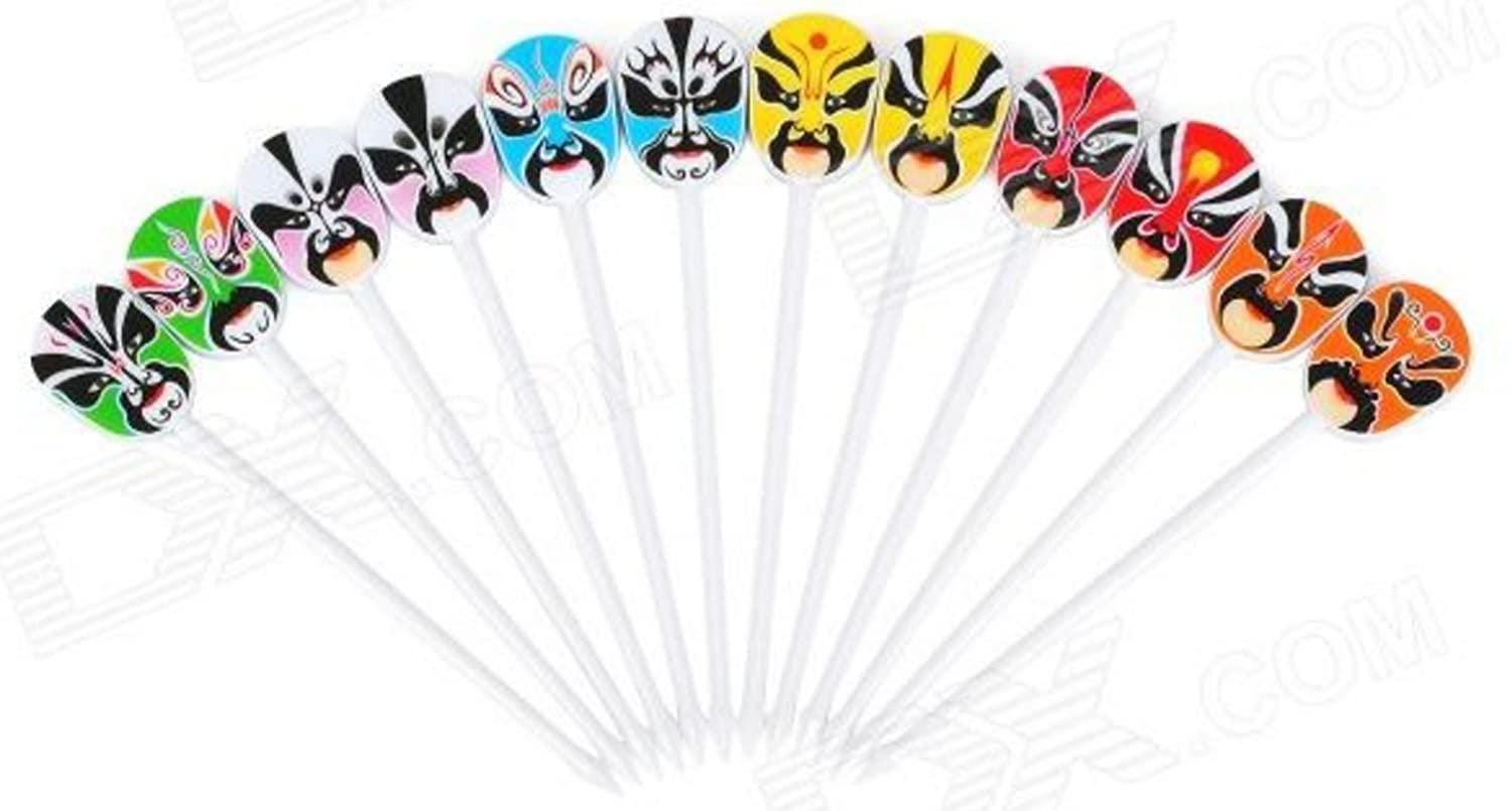 Funky Multicolor Masks Party Picks (Pack of 12)