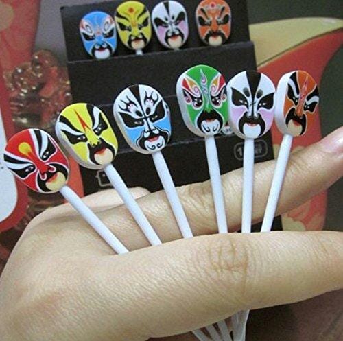 Funky Multicolor Masks Party Picks (Pack of 12)