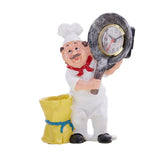 Foodie Chef Figurine Resin Pen Holder with Clock Set (Yellow)
