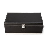 Classy Black 4 Piece Wine Accessory Set in Double Layer Leather Gift Box