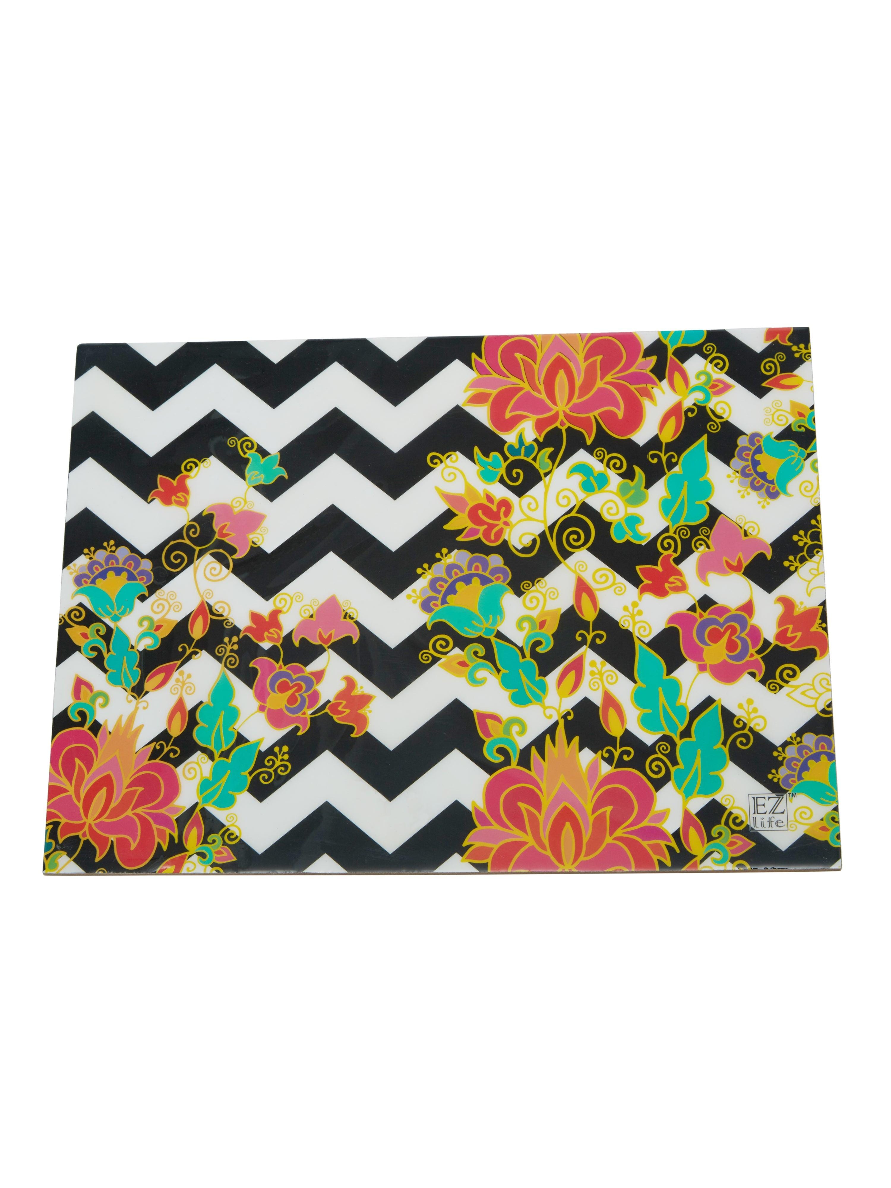 Zig Zag Blossom - Wooden Placemat (Multicolor)