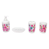 Flowers - 4 Piece Multicolor Bathroom Set